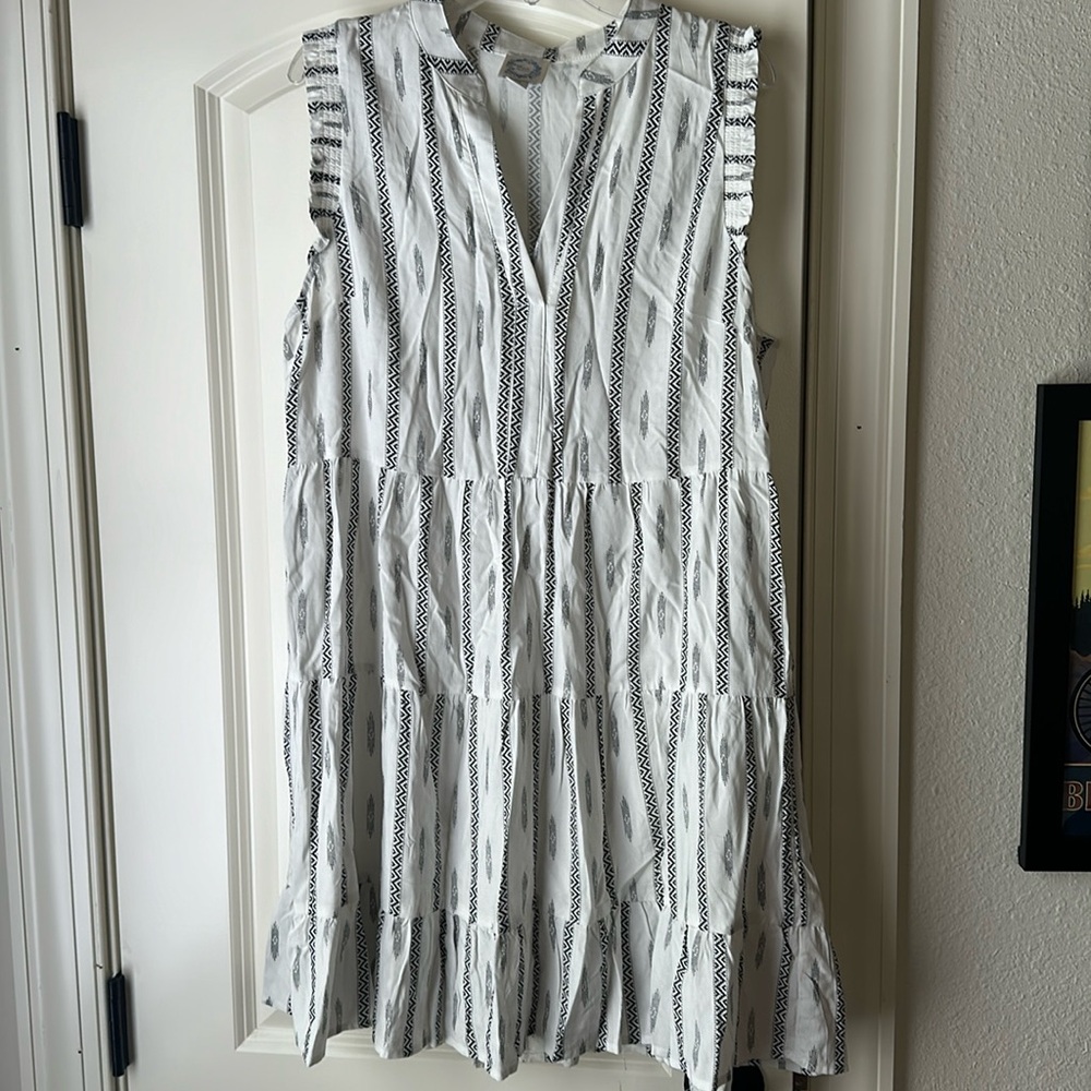Francesca’s Black and White Midi Dress